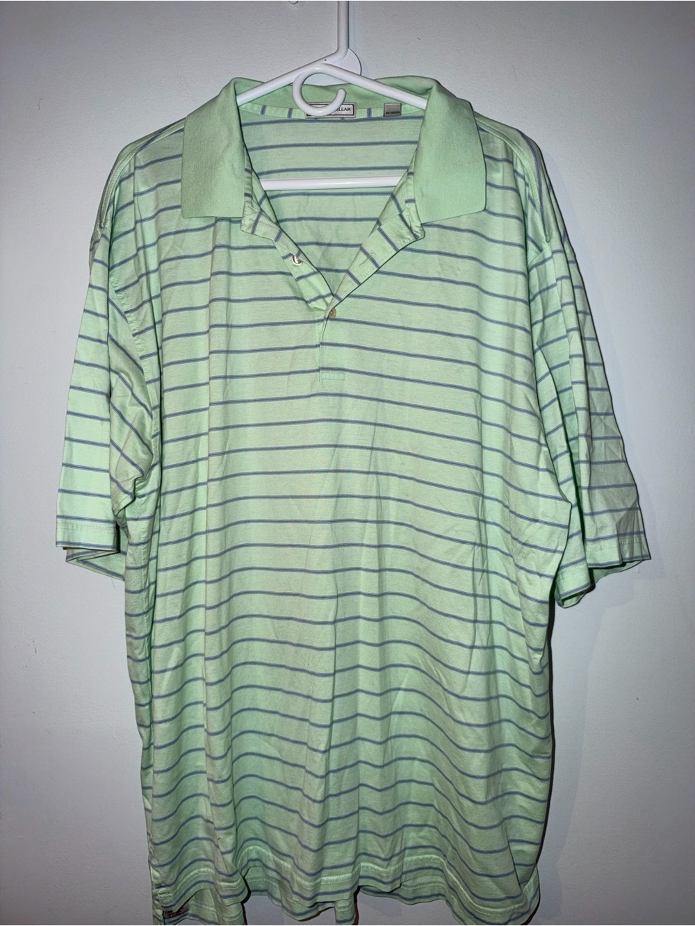 Peter Millar Light Green Striped Polo